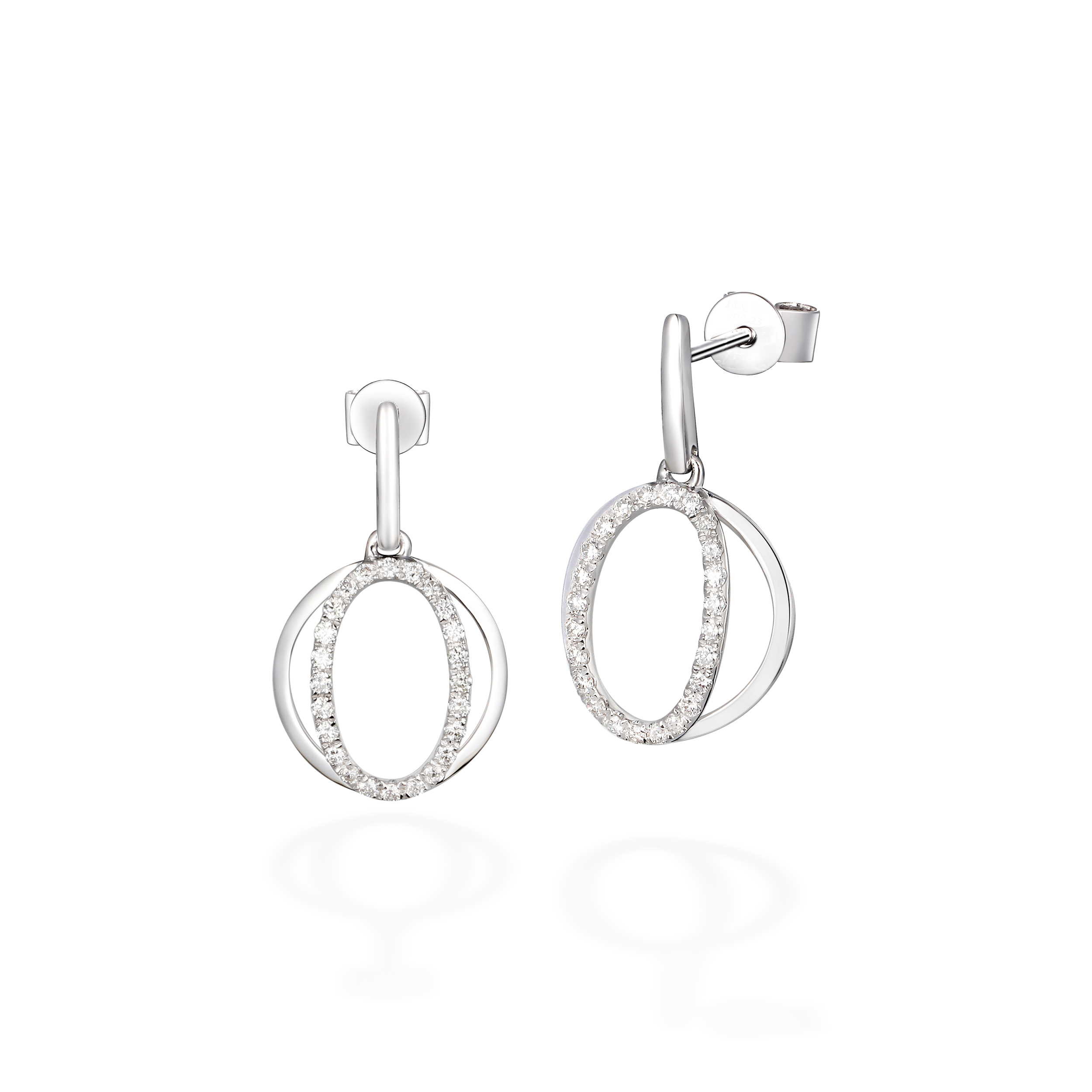 Halo array diamond earrings